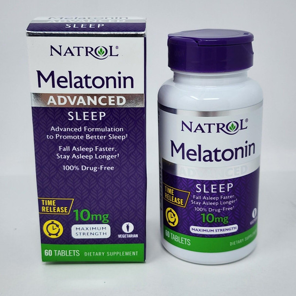 Natrol Advanced Sleep Melatonin Tablets, Maximum Strength 10 mg 60 ea