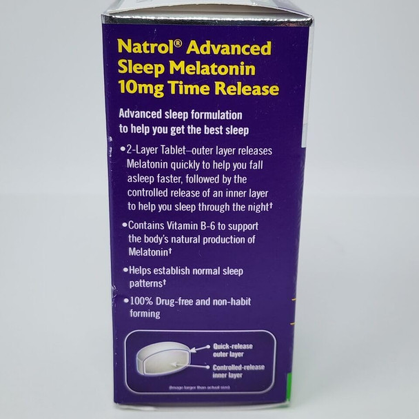 Natrol Advanced Sleep Melatonin Tablets, Maximum Strength 10 mg 60 ea