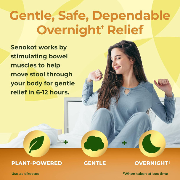 Senokot Extra Strength, 12 Tablets, Natural Vegetable Laxative Ingredient for Gentle Dependable Overnight Relief of Occasional Constipation