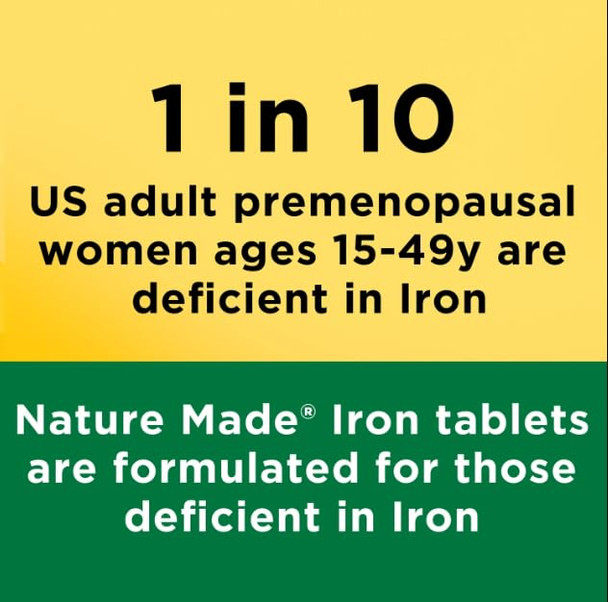 Nature Made Iron 65 mg(325 mg Ferrous Sulfate) ablets Dietary Supplement for Red Blood Cell Support 180 Tablets (Pack of 1)?
