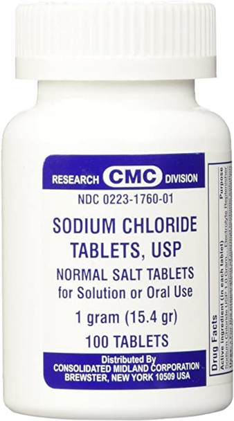 CONSOLIDATED MIDLAND CORP. Sodium Chloride Tablets 1 Gm, USP Normal Salt Tablets - 100 Tablets