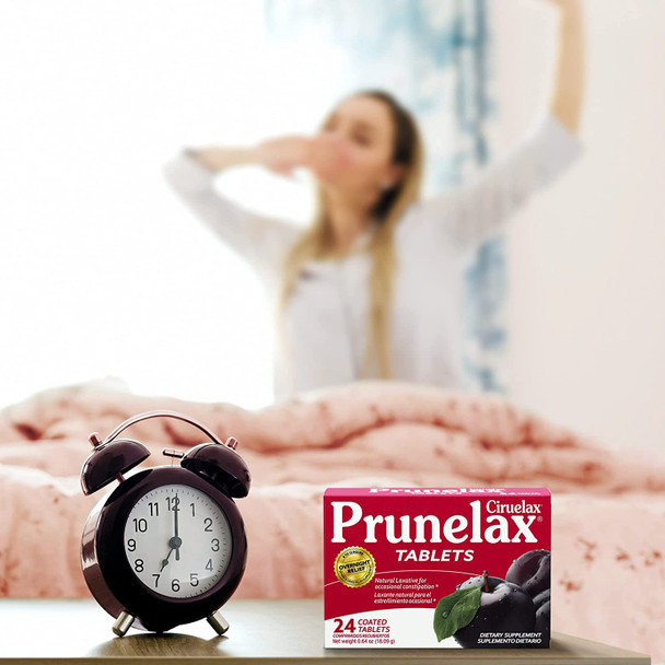 Prunelax Ciruelax Regular Strength Laxative Tablets - Overnight Relief for Occasional Constipation, Senna Extract, Vegan & Gluten-Free, Fast-Acting Gentle Relief - 24ct