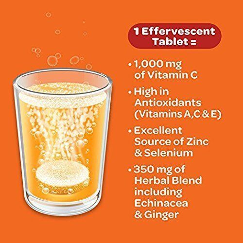 Airborne Original Vitamin C Gluten Free Effervescent Tablets Zesty Orange 30 Ct
