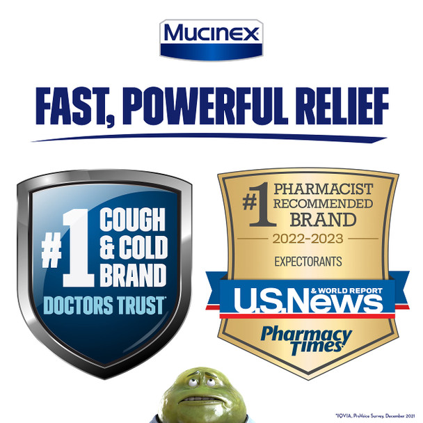 Chest Congestion, Mucinex Maximum Strength 12 Hour Extended Release Tablets, 42ct, 1200 mg Guaifenesin with extended relief of chest congestion caused by excess mucus, thins and loosens mucus
