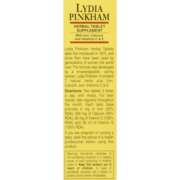 Lydia Pinkham Tablets - 72 Tablets