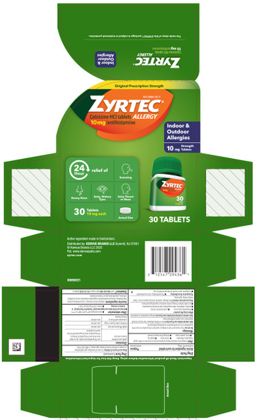 Zyrtec 24 Hour Allergy Relief Tablets, 10 mg Cetirizine HCl Antihistamine Allergy Medicine, 30 ct