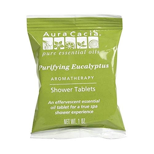 Aura Cacia - Purifying Eucalyptus Shower Tablet |Pure Essential Oils | Contains 3 Individually-Wrapped 1 oz. Tablets