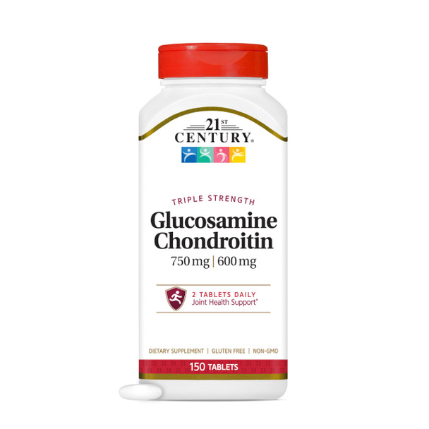 21st Century Glucosamine Chondroitin 750/600mg - Triple Strength, Tablets, 150 Count