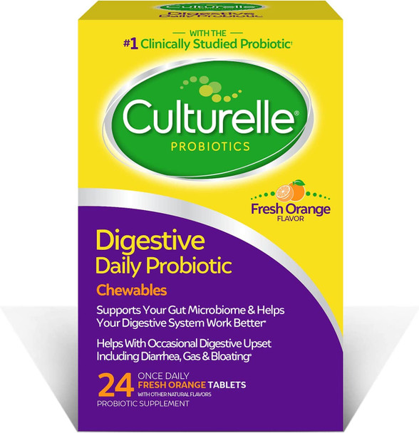 Culturelle Probiotic, Chewables, One Daily Tablets, Orange 24 Tablets