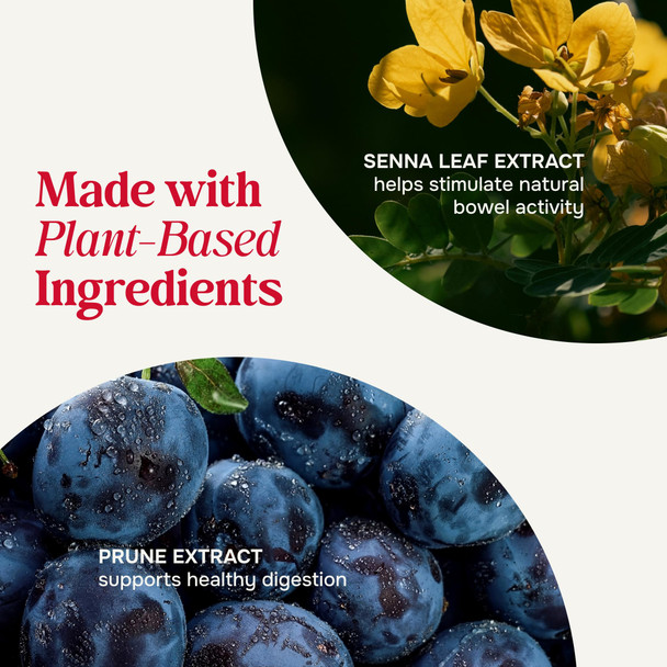 Prunelax Ciruelax Regular Strength Laxative Mini Tablets - Overnight Relief for Occasional Constipation, Senna Extract, Vegan & Gluten-Free, Gentle Relief - 60ct