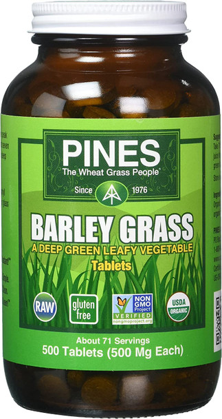 Pines Organic Barley Grass, 500 Count Tablets