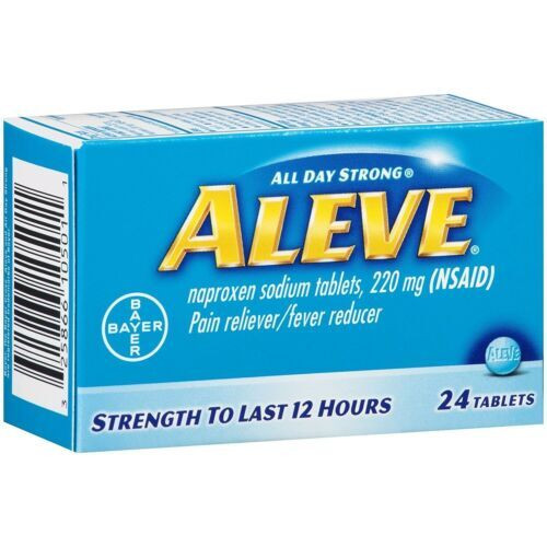 Aleve Pain Reliever/Fever Reducer Tablets with Noproxen Sodium, 24-Count