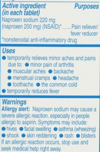 Aleve Pain Reliever/Fever Reducer Tablets with Noproxen Sodium, 24-Count