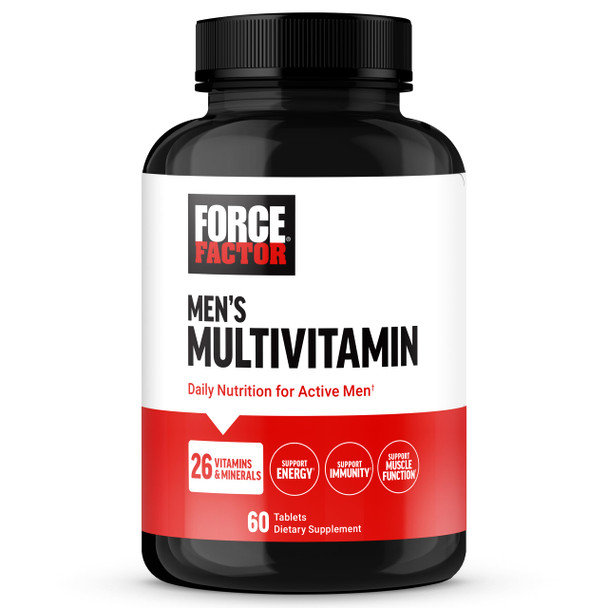 Force Factor Mens Multivitamins, Multivitamin for Men Plus Amino Acids Supplement with 27 Vitamins and Minerals, and Phytonutrients to Support Energy, and Immunity, 60 Tablets