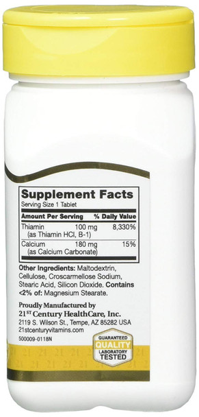 21st Century Vitamin B-6 100 mg Vitamin Supplement Gluten Free Tablets 110 Count