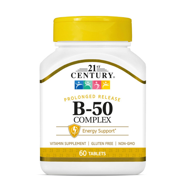 Vitamin B-50 Balanced Complex 60 Tablets, 21st Century