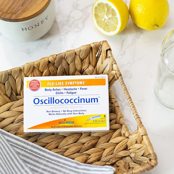 Boiron Oscillococcinum for Relief from Flu-Like Symptoms of Body Aches, Headache, Fever, Chills, and Fatigue - 6 Doses