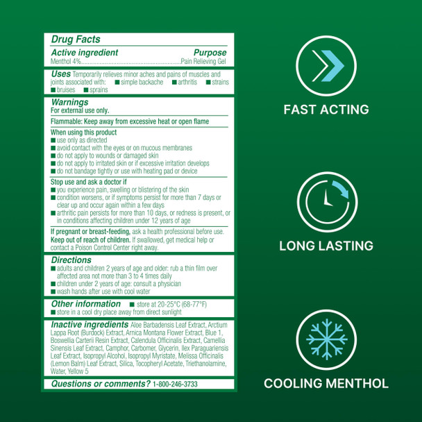 Biofreeze Pain Relief Gel, Arthritis Pain Reliver, Knee & Lower Back Pain Relief, Sore Muscle Relief, Neck Pain Relief, Pharmacist Recommended, FSA Eligible, 3 FL OZ Biofreeze Menthol Gel