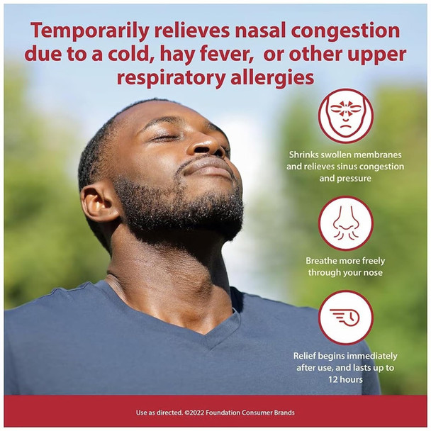 Dristan 12-Hour Nasal Spray Decongestant, Fast-Acting Sinus and Nasal Congestion Relief from Colds, Hay Fever and Allergies, Oxymetazoline HCI, .5 Fl oz