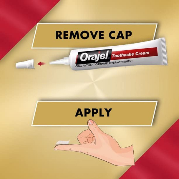 Orajel 4X for Toothache & Gum Pain: Severe Cream Tube 0.33oz- From Oral Pain Relief Brand