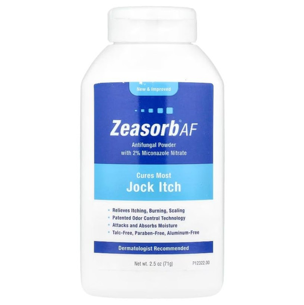 Zeasorb AF Jock Itch Powder, Super Absorbent, Scaling, & Burning Relief, 2.5 Oz