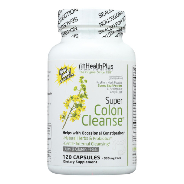 Health Plus Super Colon Cleanse Occasional Constipation Relief Capsules 120ct