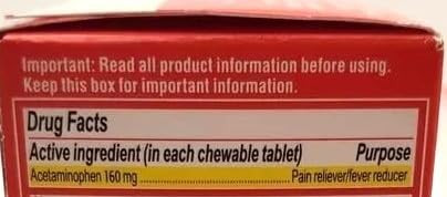 Children's Tylenol Chewables, Acetaminophen for Pain & Fever Relief, Bubble Gum, 24 ct