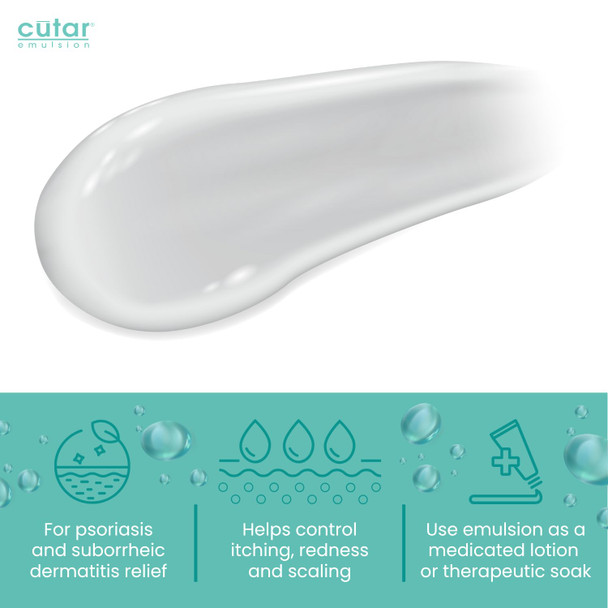 Cutar Emulsion Cream - Coal Tar Lotion for Relief from Eczema, Psoriasis, and Dermatitis - Helps Soothe Itchy Flaky Skin, Redness, Dryness, and Inflammation