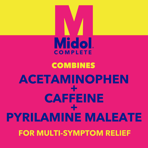 Midol Complete Gelcaps 24ct: Midol Complete Menstrual Pain Relief Gelcaps with Acetaminophen for Menstrual Symptom, PMS Relief, and Period Cramp Relief - 24 Count (Packaging May Vary)