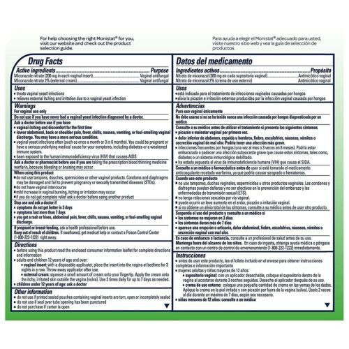Monistat Vaginal Antifungal Treatment Ovule Insert Cure & Itch Fast Relief 3ct