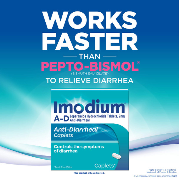 Imodium A-D Diarrhea Relief Caplets, Loperamide HCl Anti-Diarrheal Medicine, 6 ct.
