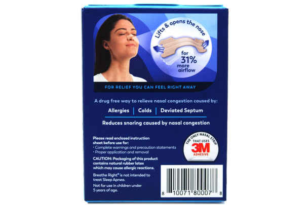 Breathe Right Original Tan Large Drug-Free Nasal Strips for Nasal Congestion Relief, 30 count
