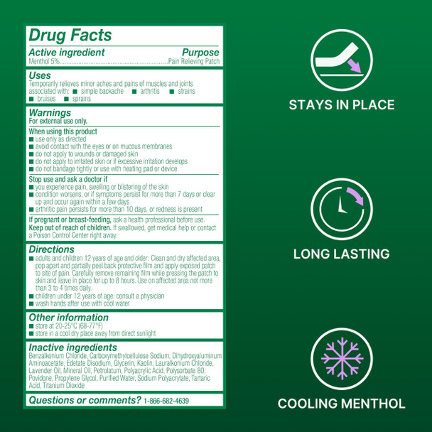 Biofreeze Overnight Pain Relief Patches, Arthritis Pain Reliever, Knee & Lower Back Pain Relief Patch, Sore Muscle Relief, Neck Pain Relief, 4 Biofreeze Menthol Patches