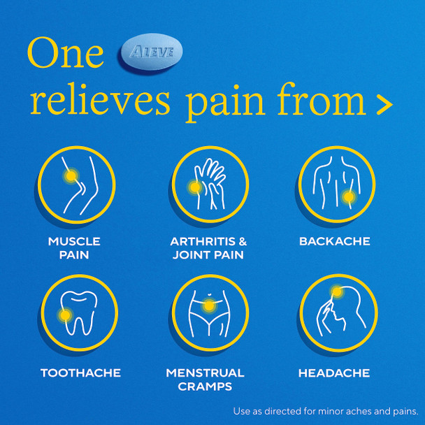 Aleve Pain Reliever & Fever Reducer Naproxen Sodium Caplets, Body Pain Relief, 270 Count