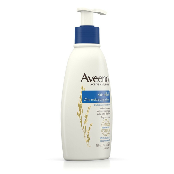 Aveeno Active Naturals Skin Relief Moisturizing Lotion Fragrance-Free 12 Ounce
