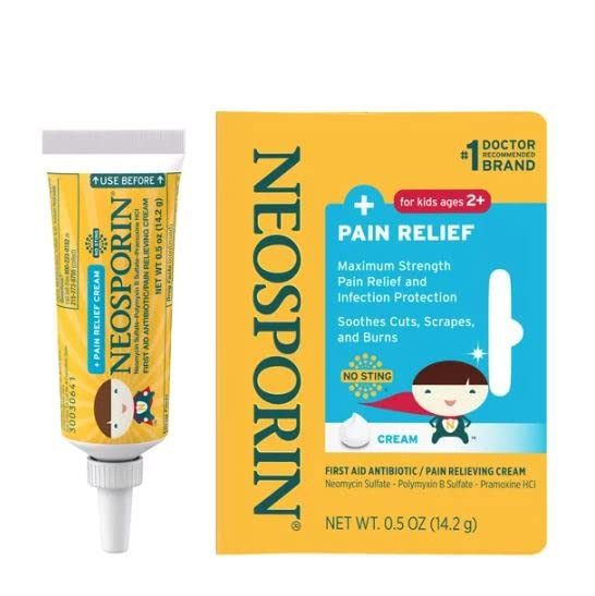 Neosporin, Antibiotic Cream Kids, Maximum Strength + Pain Relief, 0.5 oz