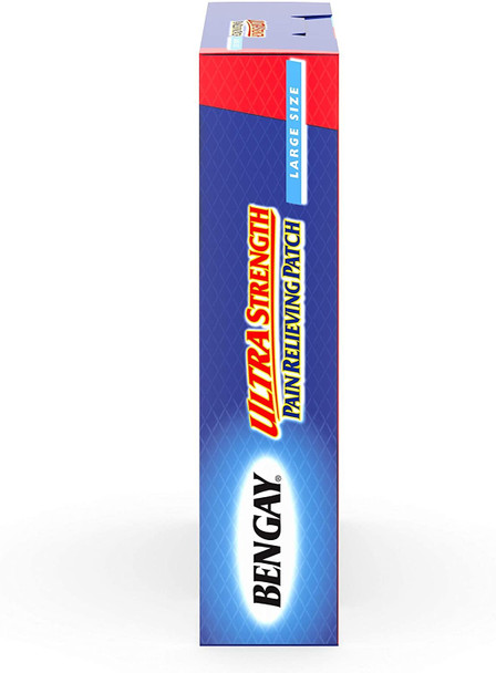 Ultra Strength Bengay Pain Relief Patches, Large Topical Analgesic Menthol Patches for Muscle & Joint Pain Due to Backaches, Minor Arthritis, Sprains, & Strains, 3.9 x 7.9 inches, 4 Count