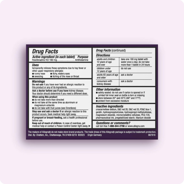 Allegra Adult 24-Hour Allergy Relief Gelcaps, Non-Drowsy Indoor and Outdoor Allergy Medicine, 180 mg Fexofenadine HCI Antihistamine Pill, 24-Count