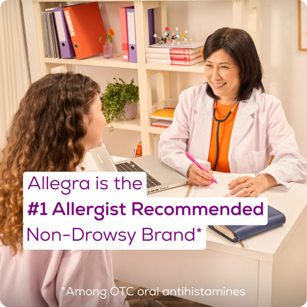Allegra Adult 24-Hour Allergy Relief Gelcaps, Non-Drowsy Indoor and Outdoor Allergy Medicine, 180 mg Fexofenadine HCI Antihistamine Pill, 24-Count
