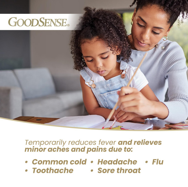 GoodSense Children's Pain Reliever Liquid, Bubble Gum Flavor, Acetaminophen 160 mg/5 mL, Effective Pain Relief/Fever Reducer for Kids Ages 2-11, 4 Oz