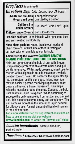 Fleet Liquid Glycerin Suppositories for Constipation Relief, Fast and Effective Stimulant-free Laxative, 4 Bottles per Pack, 7.5 mL Each