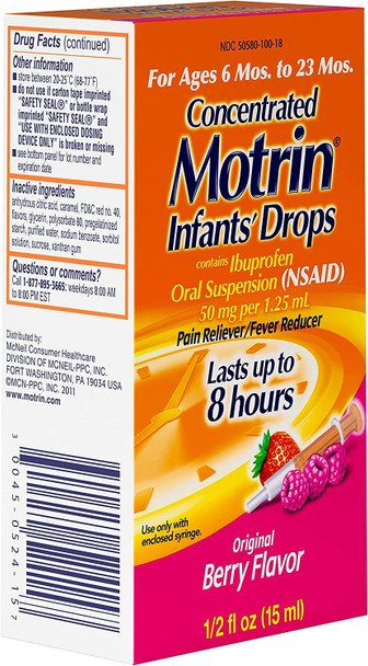 Motrin Infant's Oral Suspension Berry Pain Reliever/Fever Reducer, 0.5 Ounce