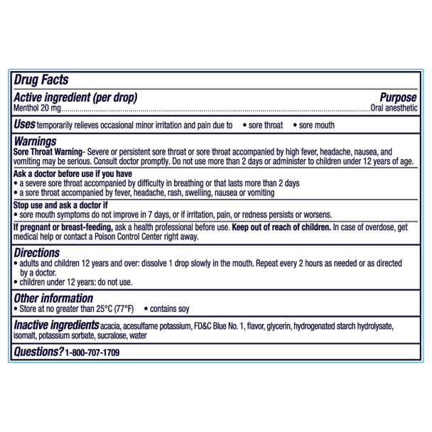 Vicks VapoCool Severe Sugar Free, Medicated Sore Throat Drops, Max Strength Menthol, Soothes Sore Throat Pain, Winterfrost Flavor, 30ct