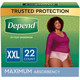 Depend Fit-Flex Adult Incontinence Underwear for Women, Disposable, Maximum Absorbency, XXL, Blush, 22 Count