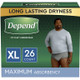 Depend Fit-Flex Adult Incontinence Underwear for Men, Disposable, Maximum Absorbency, Extra-Large, Grey, 26 Count