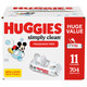 Huggies Simply Clean Unscented Baby Wipes, 11 Flip-Top Packs (704 Wipes Total)