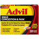 Advil Sinus Congestion and Pain, Pain Reliever and Fever Reducer, 20 Coated Tablets