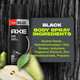 AXE Dual Action Body Spray Deodorant Black for Refreshing Long-Lasting Scent, 5.1 oz