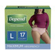 Depend Fit-Flex Underwear for Women Large Maximum Absorbency - 2 Packs of 17 ct