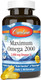 Carlson - Maximum Omega 2000, 2000 mg Omega-3 Fatty Acids Including EPA and DHA, Wild-Caught, Norwegian Fish Oil Supplement, Sustainably Sourced Fish Oil Capsules, Lemon, 60 Softgels